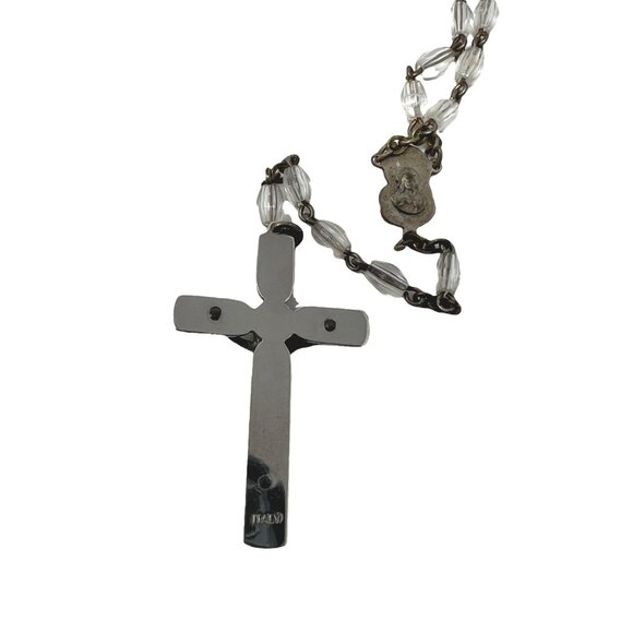 Vintage Rosary Clear Beads Oval Shaped Metal 26" Five Decade - Picture 2 of 4